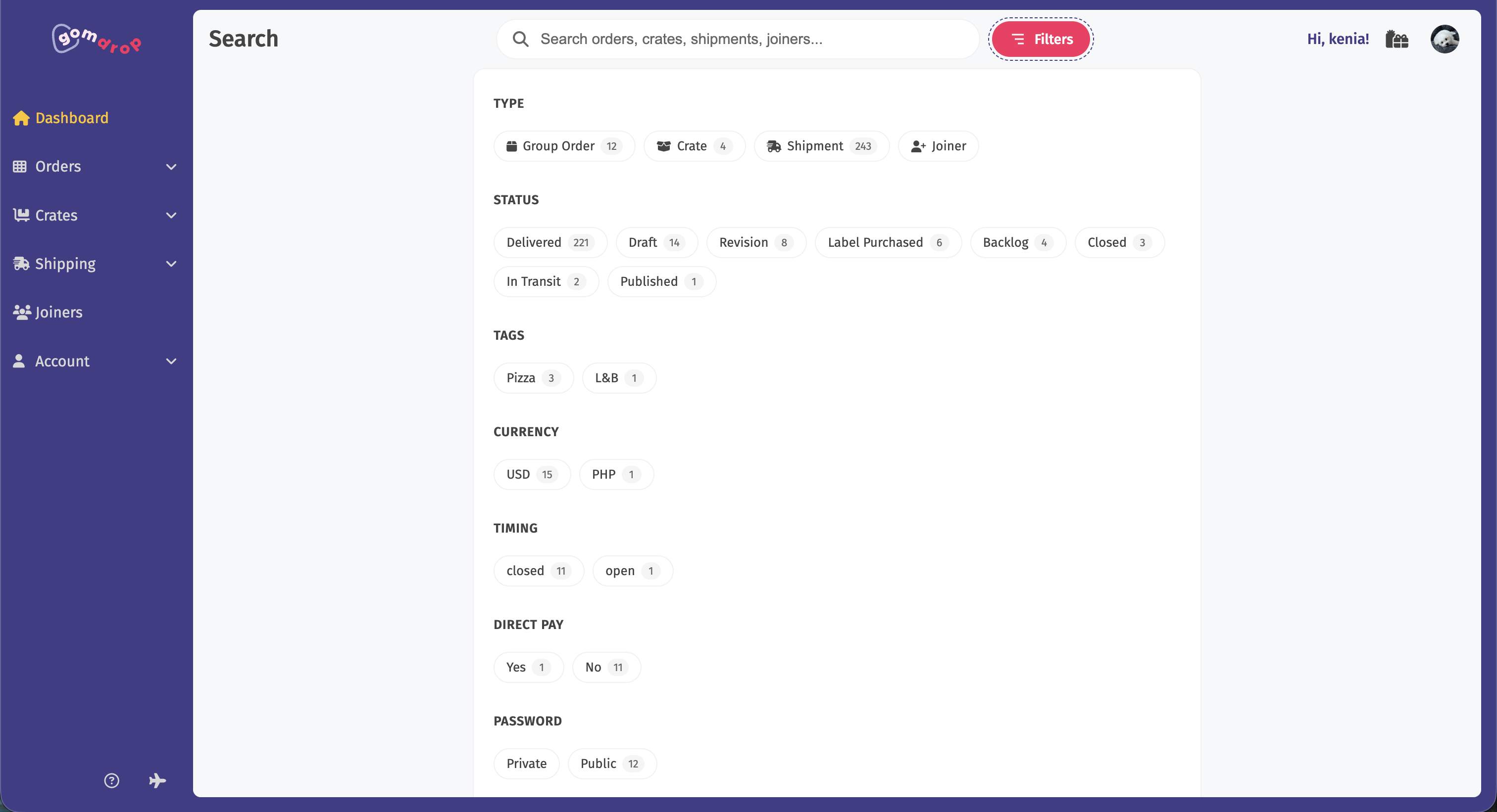 Search Filters